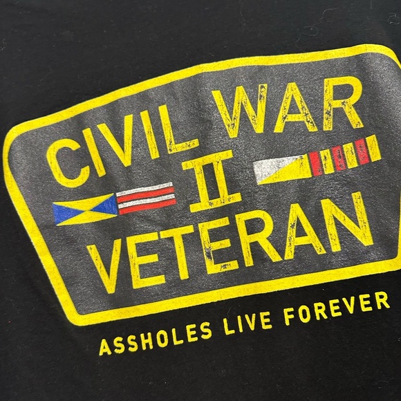 A$$holes Live Forever Mens Civil War II Veteran Black T-shirt. Large. Funny. - Picture 8 of 8
